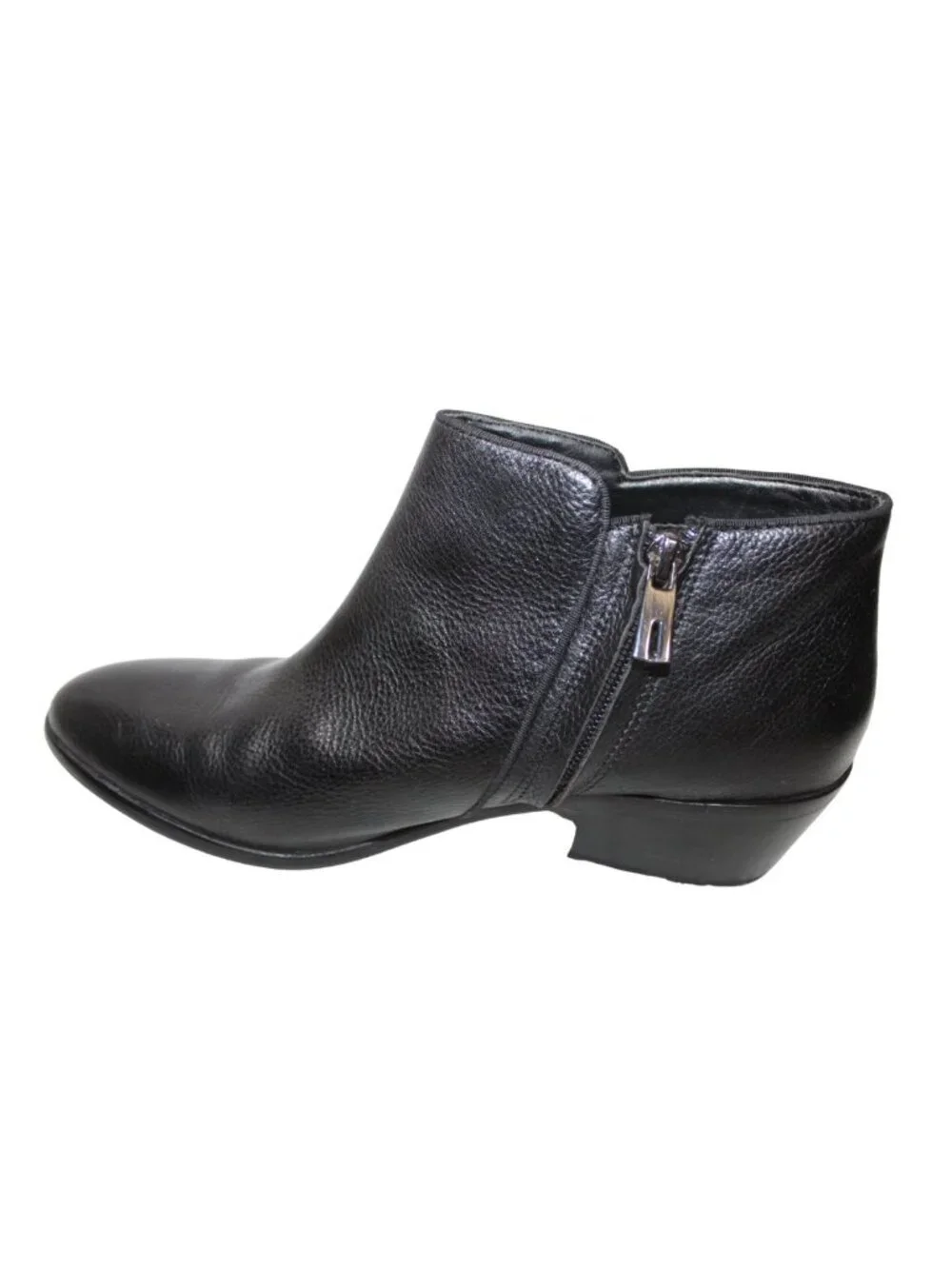 Sam Edelman women's boots size 9 black leather ankle zip almond toe Petty
